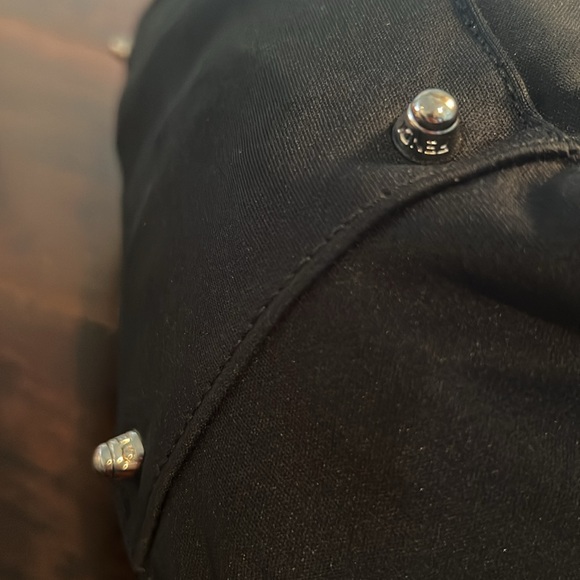 FENDI Vintage Nylon Top Leather Handle Handbag Black - Picture 6 of 12